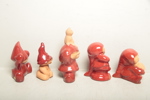 Nittsjö Keramik, 5st Figuriner "Tomtar", Design: Elaine Westh