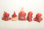Nittsjö Keramik, 5st Figuriner "Tomtar", Design: Elaine Westh