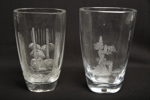 Ekenäs Glashytta-Vaser, 2st, Signerad: T.Racov