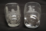 Ekenäs Glashytta-Vaser, 2st, Signerad: T.Racov