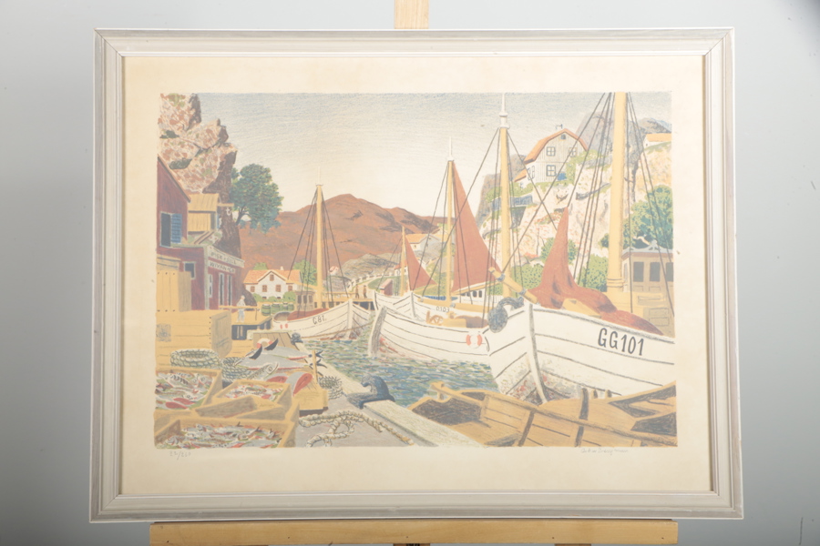 Oskar Bergman, Färglitografi, Signerad N:o 22/260