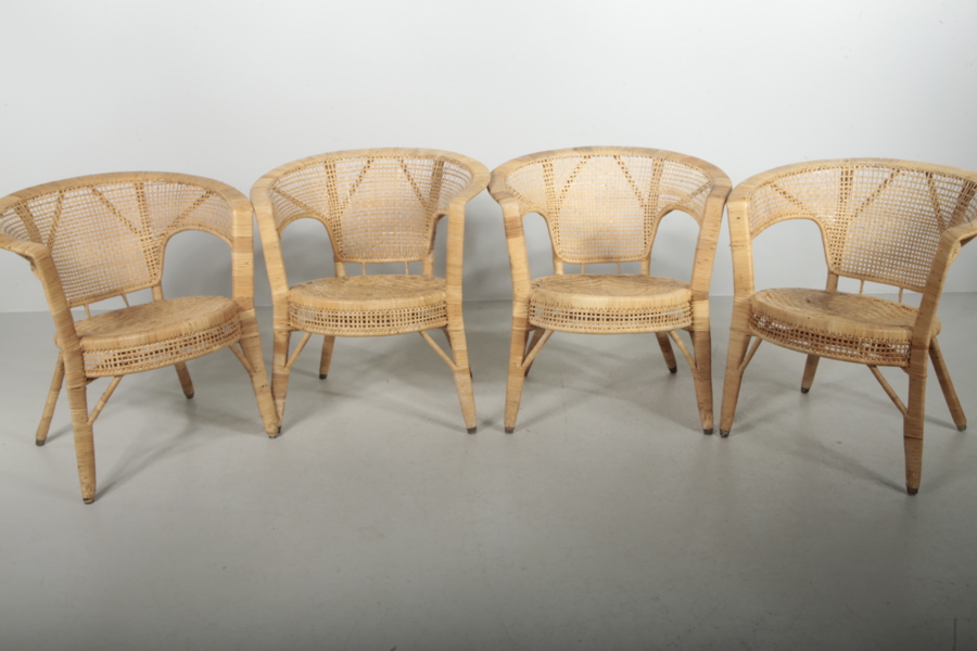 Korgstolar i rotting, 4st 