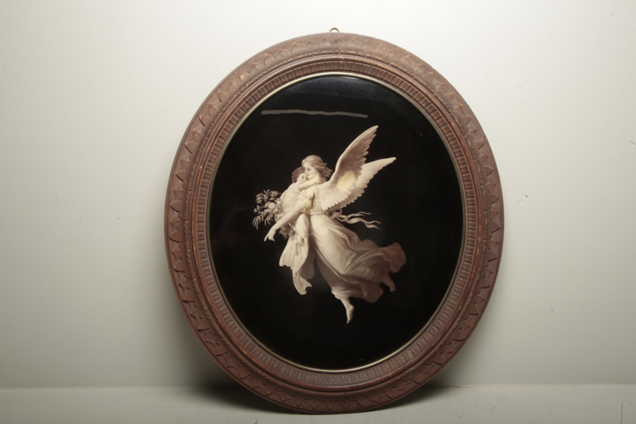 Glastavla- Reproduktion av konstnären: Alexander Cabanel, Motiv: "Den fallande ängeln"