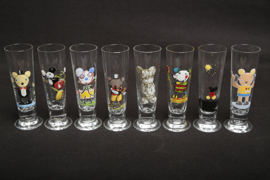 Lasse Åberg, shotglas, 8st 