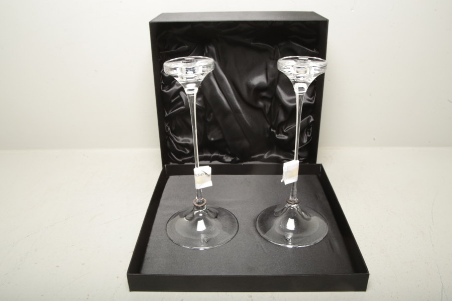 Orrefors ljusstakar, 1-par, Design: Efva Attling 