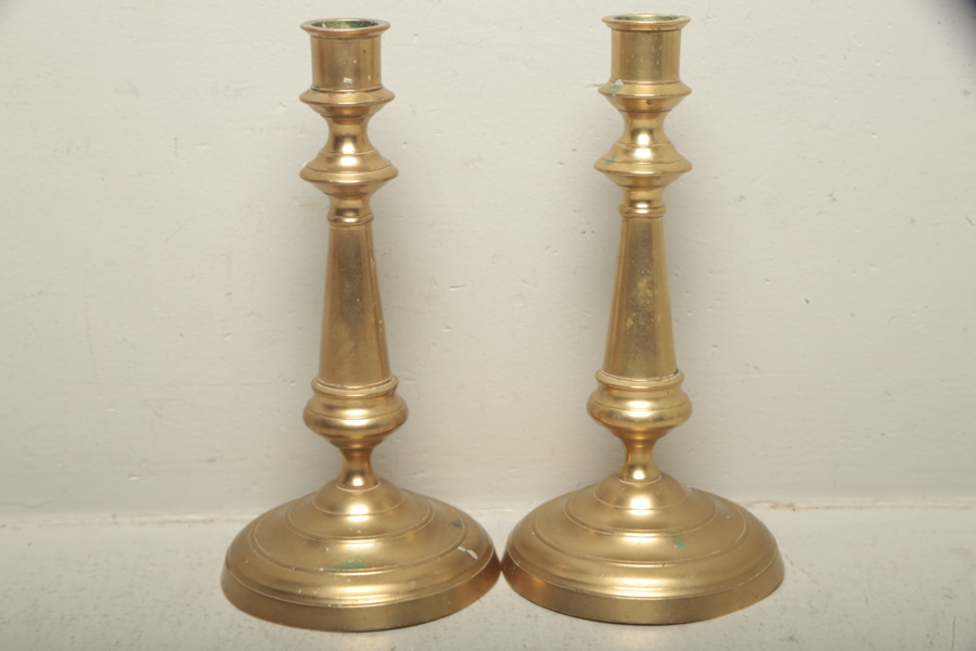 Ljusstakar i mässing, 1800-tal, 1-par 