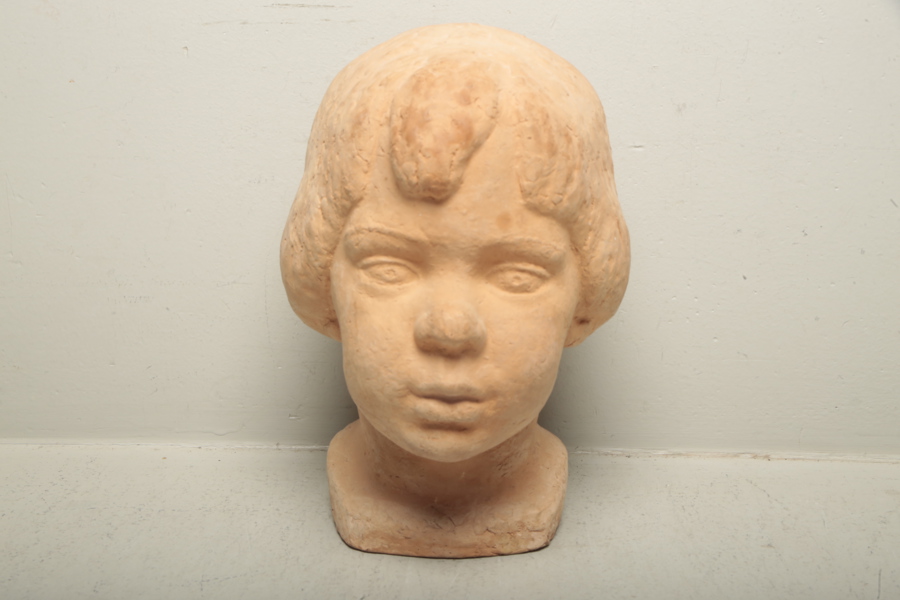 Annie Wiberg, Skulptur "Ansikte", 1900-tal, Signerad