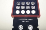 Astrid Lindgren- Medaljsamling 1907-2002, 14st, Silver 
