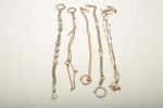 Klockkedjor, 5st, oädel metall