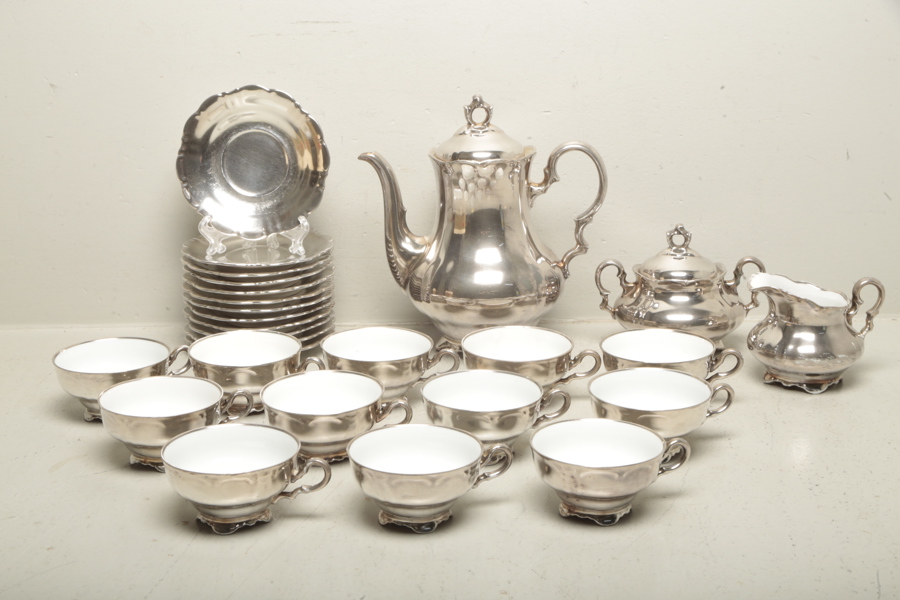 Bavaria kaffeservis, förgylld, 25-delar