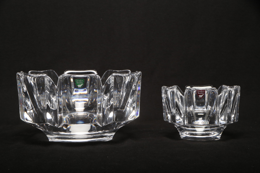 Orrefors- Lars Hellsten, 2st skålar "Corona"