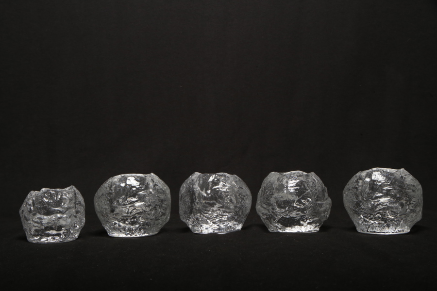 Kosta Boda- Ann Wärff, 5st ljuslyktor "Snöboll"