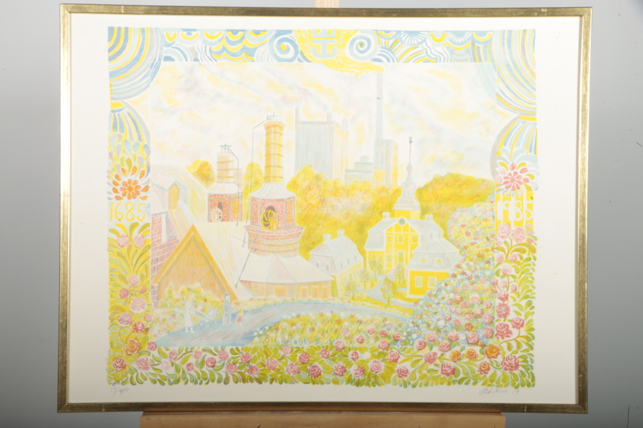 Mårten Andersson, Färglitografi "Grillska Gården", N:o 14/400 