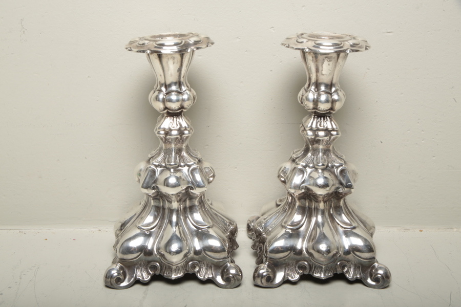 Ljusstakar, Silver, 1-par, 1900-tal, Rokoko-stil 