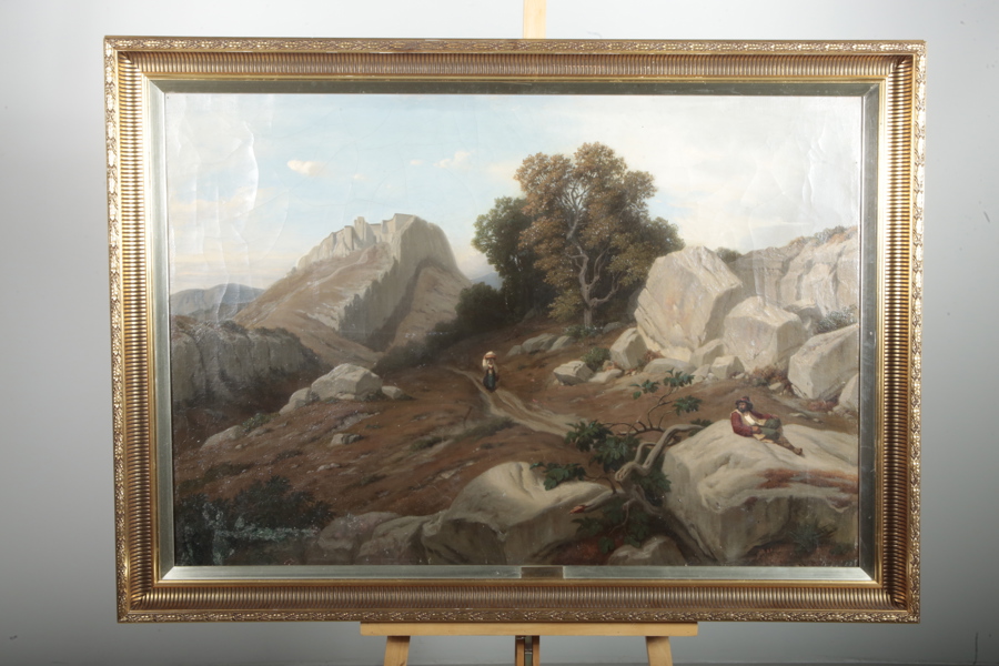 Francois Edouard Bertin (1797-1871), Olja på duk, Signerad