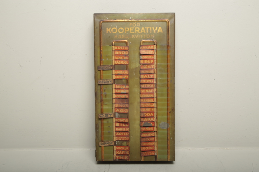 Inköpstavla- Kooperativa Förbundet, 1930/1940-tal 