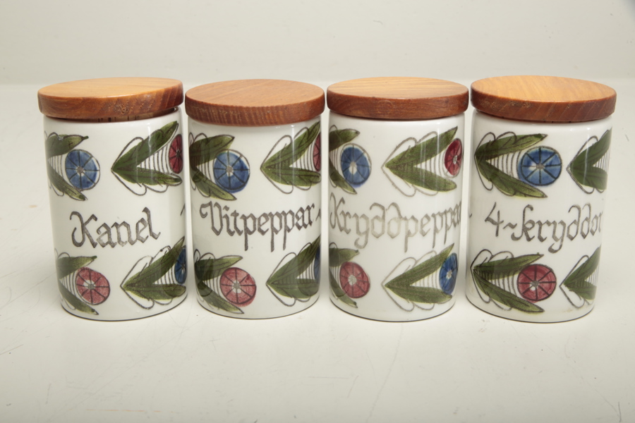 Rörstrand "Dalom", kryddservisdelar, 4st, N:o 74