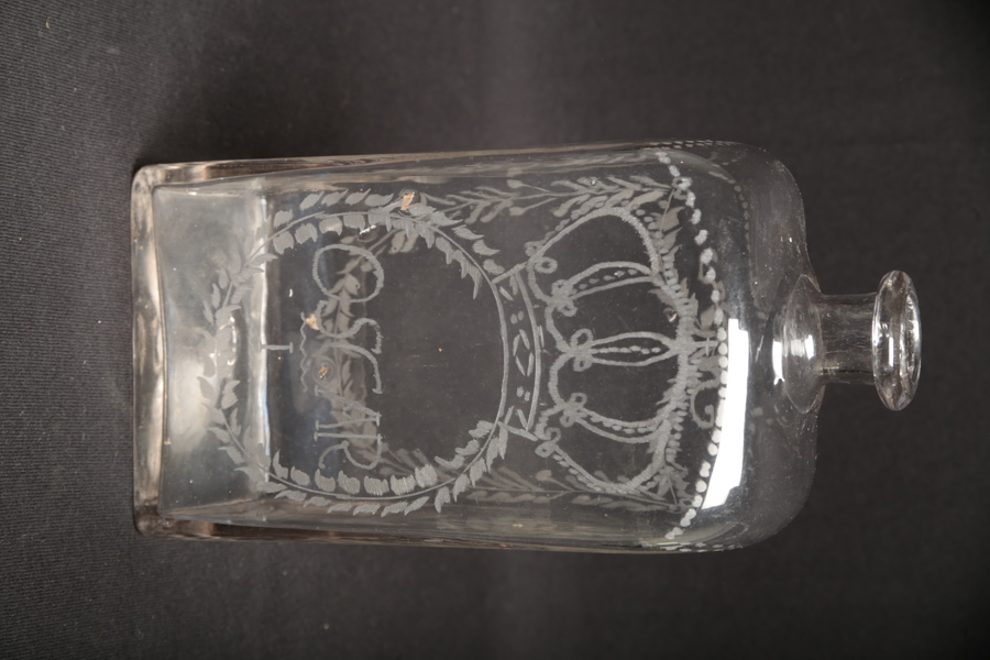 Flaska, 1800/1900-tal, Gravyr: Oscar I