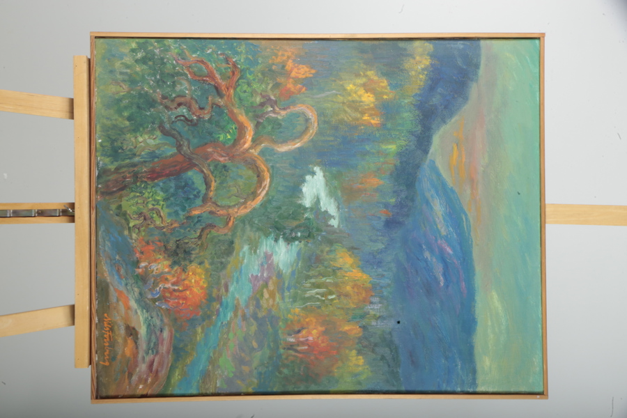 Nils Forsberg, Olja på duk- "Dalgång vid kungsleden", Signerad