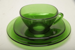 Servisdelar i gröntonat glas, 14-delar