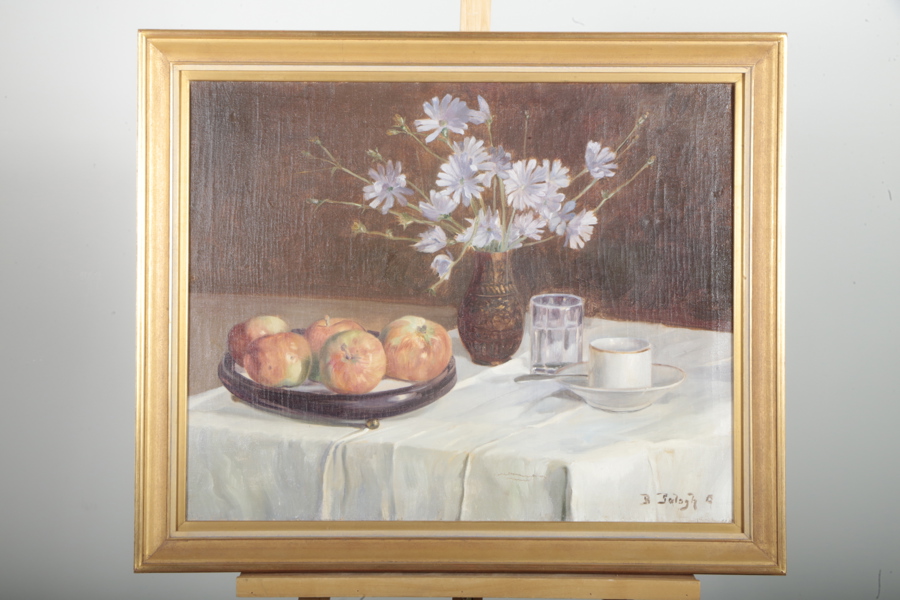 Olja på duk- "Stilleben", Okänd konstnär 