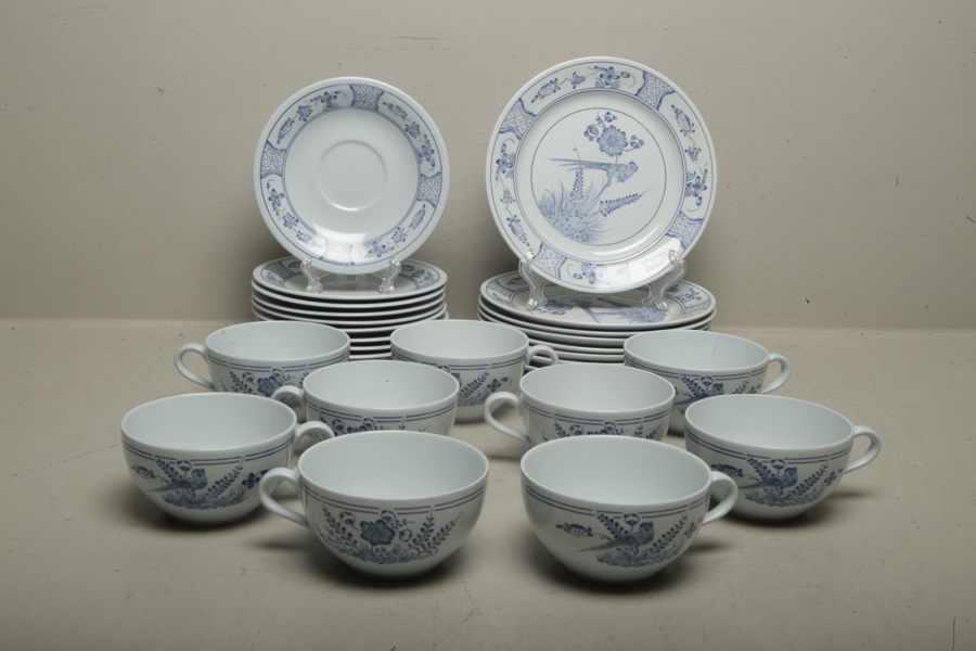 Rörstrand servis- "Fågel blå", 26-delar