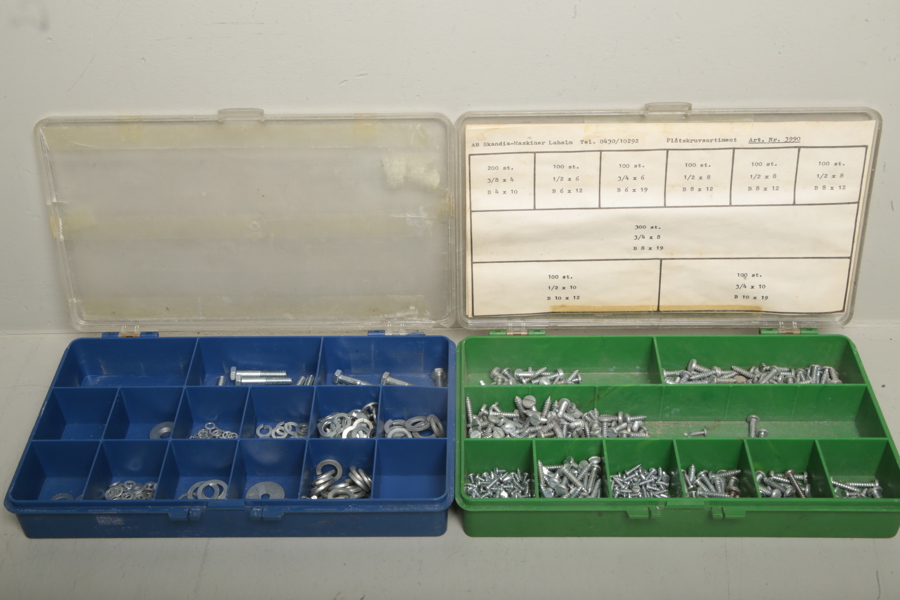 Skruvsortiment, 2st lådor