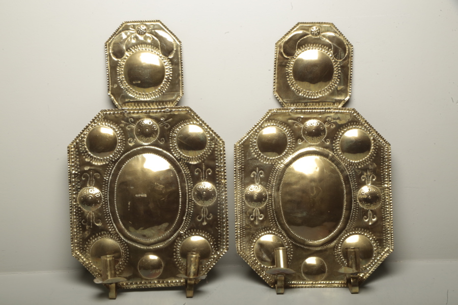 Väggplåtar, 1-par i mässing, Barock-stil, 1800/1900-tal