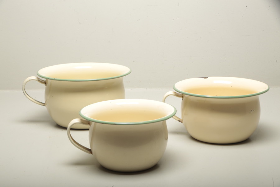 Kockum Emalj, pottor, 3st 