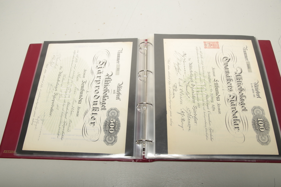 Pärm- Diverse Aktiebrev