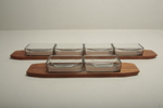KJEH Denmark, 1950/1960-tal, Serveringskärl med teak-brickor