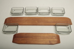 KJEH Denmark, 1950/1960-tal, Serveringskärl med teak-brickor