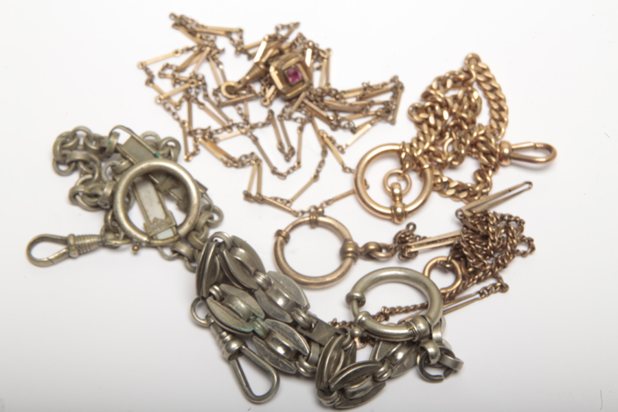 Klockkedjor, 5st, oädel metall