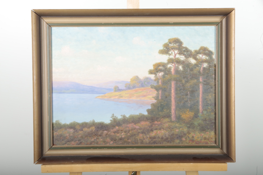 Otto Lindberg, Olja på pannå, Signerad 1948