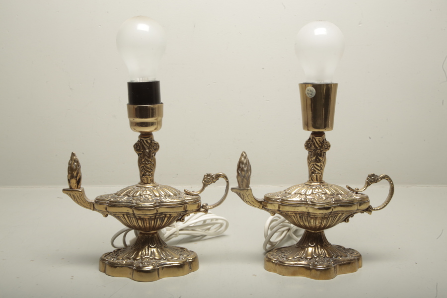 Bordslampor, "Aladdins lampa" 1-par, GMA mässing, 1950-tal 