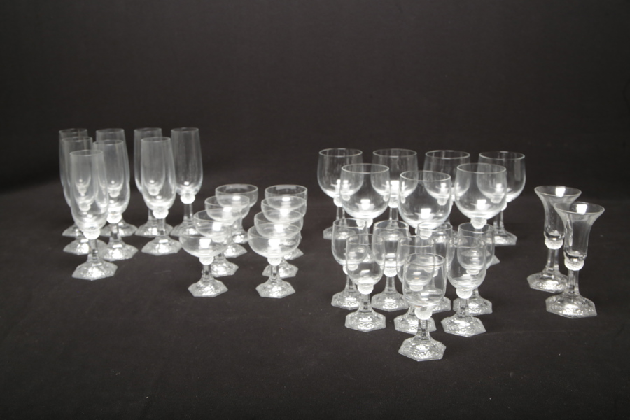 Glasservis "sexkantig fot", 32-Delar