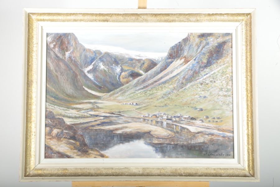 J.Långström, Olja på pannå, Signerad: 1948