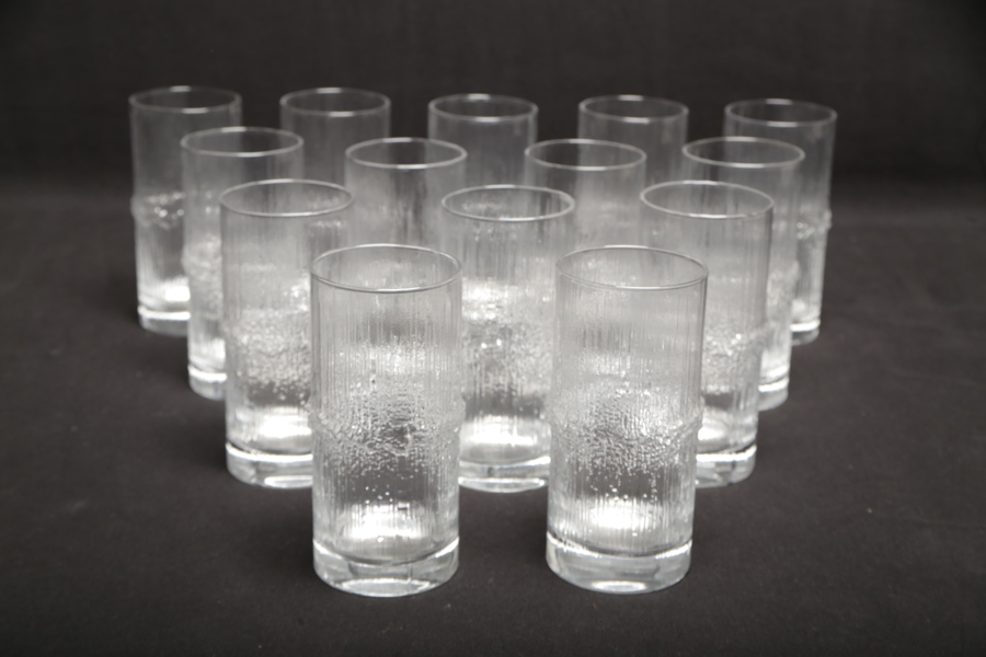 Iittala glas- "Niva", 14st, Design: Tapio Wirkkala 