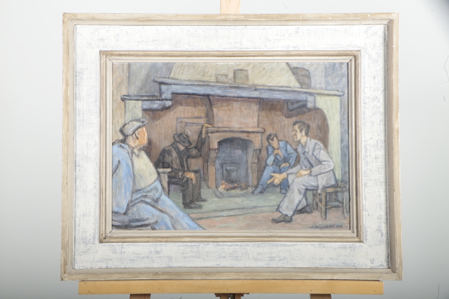 S.Wilser, Olja på pannå, Signerad-64