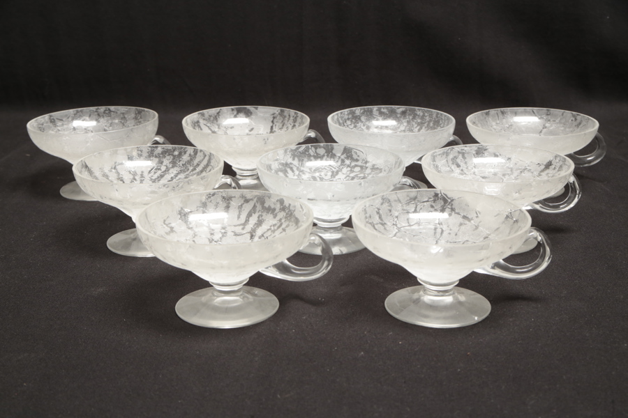 Dessertskålar, 9st, "Johansfors Glasbruk"