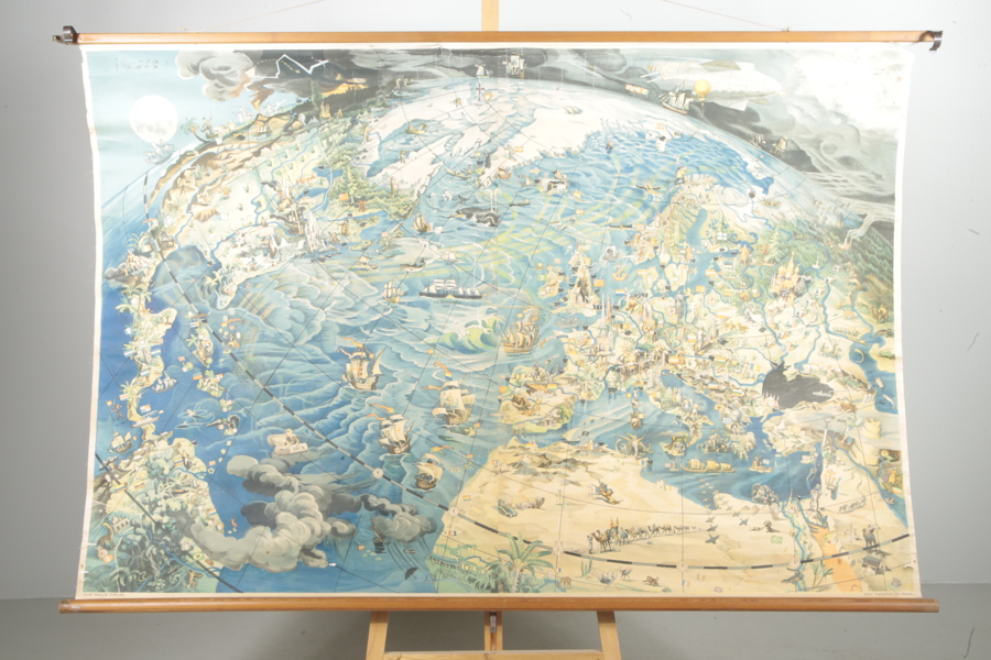 Oliver Neerland- Världskarta 1935, Emil Moestu A/S Tryck