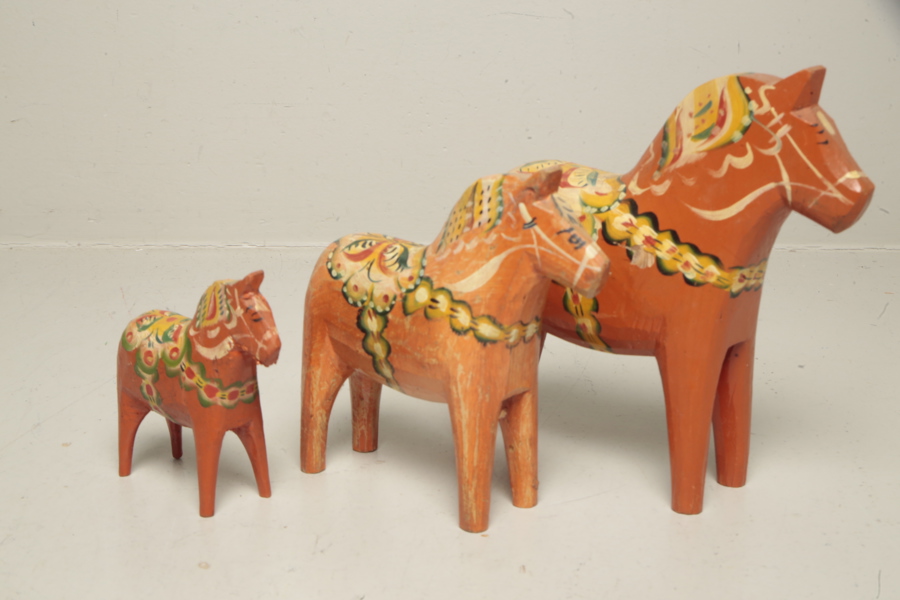 Dalahästar, 3st, 1900-tal 