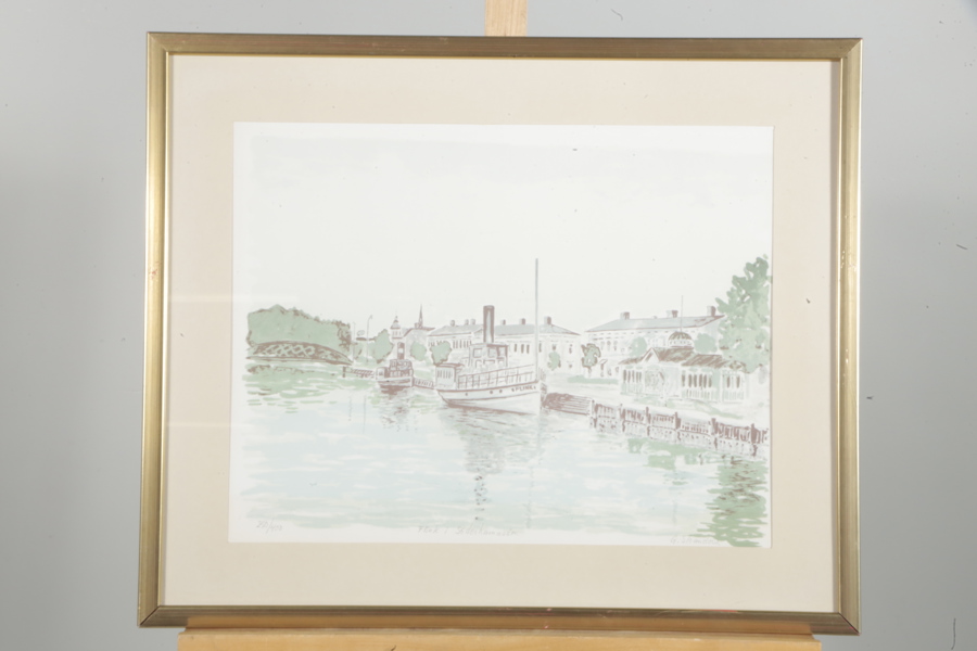 Göran Strandow, Färglitografi- "Flink i Söderhamns ån", Signerad N:o 250/400