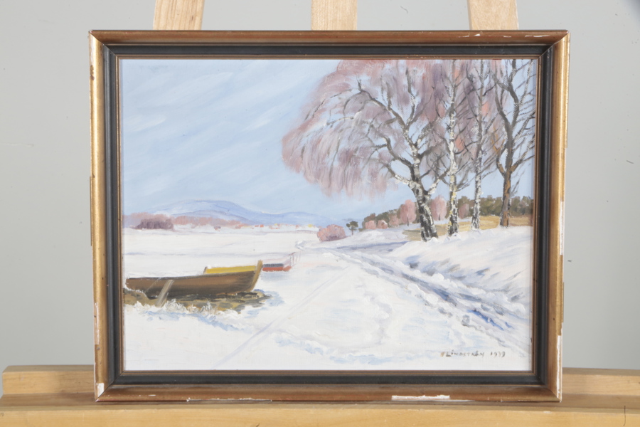 H. Lindström, Olja på duk, Signerad