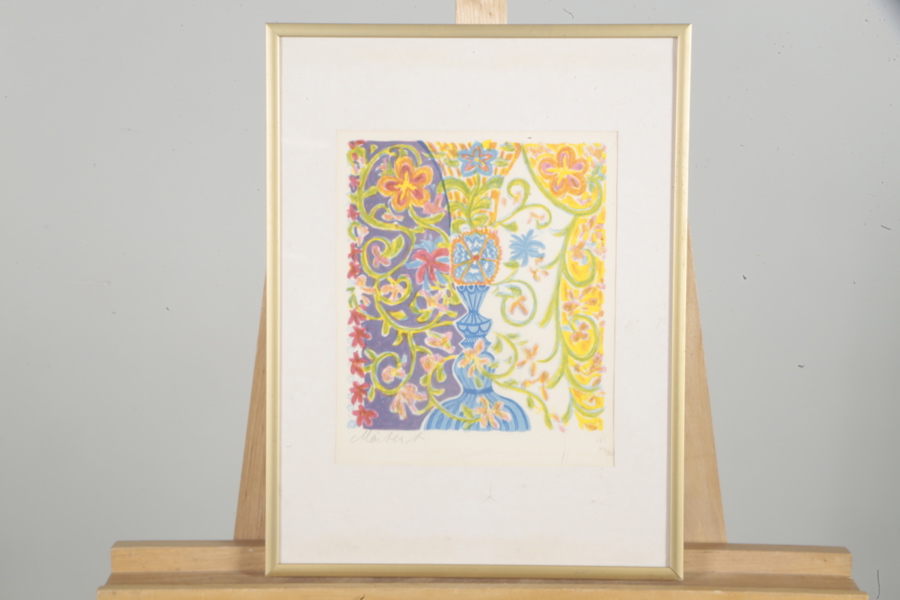 Mårten Andersson, Linoleumtryck- "Två profiler", Signerad 