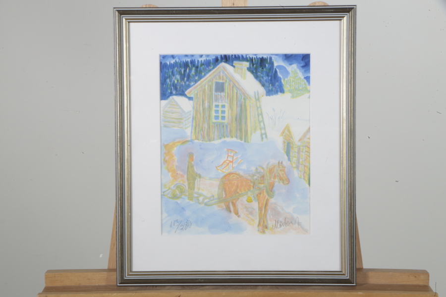 Mårten Andersson, Färglitografi- "En dag vid flugen", Signerad N:o 113/280