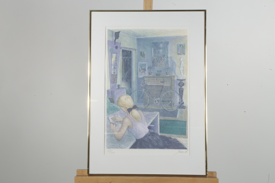 Jerker Andersson., Färglitografi, Signerad N:o 77/225