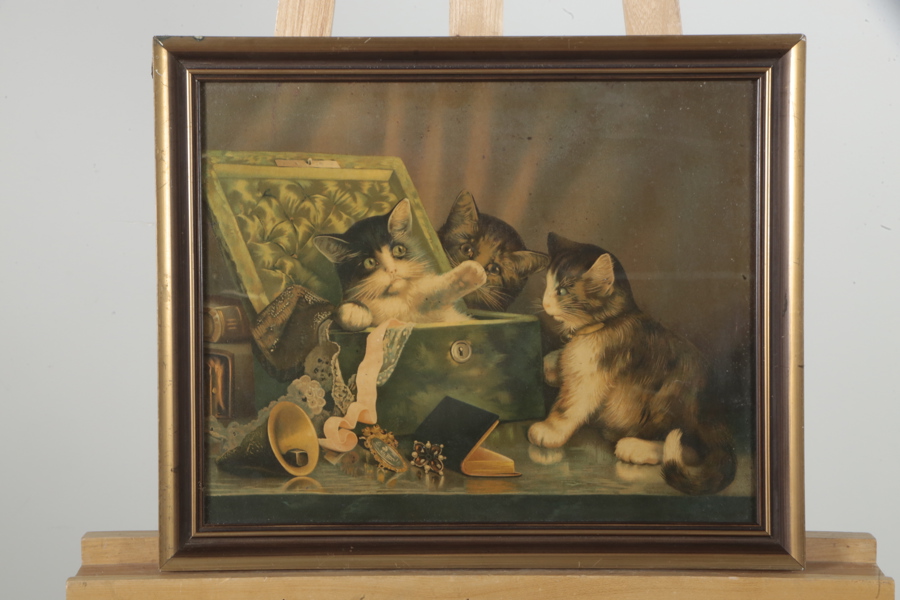 Tavla- Tryck, "Kattungar"