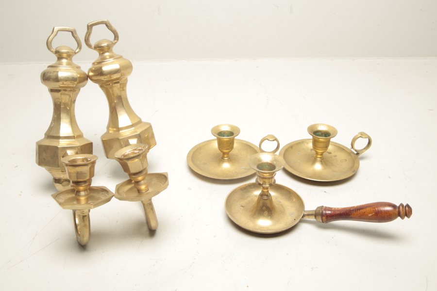 Väggljusstakar, 1900-tal, 1-par i mässing