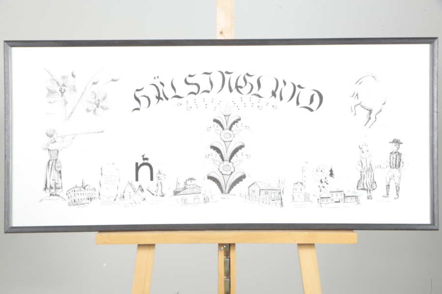 Tavla, Hälsingland, Signerad: Ken-77